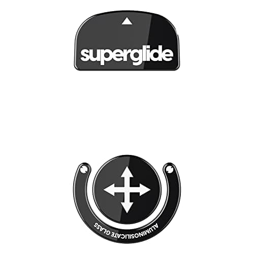 Image of Superglide Glass Mouse Skates - Super Smooth Glide, Polished Round Edge, Super Fast Gaming Mouse Feet with Durable Sole for Logitech G Pro X Superlight1 (Type-S, Black)