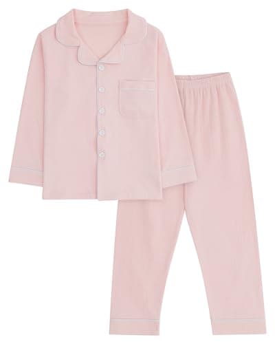 Image of KAKU NANU Girls Pyjamas Set Toddler Childrens Pjs for Kids Pink Cotton 3 4 Years