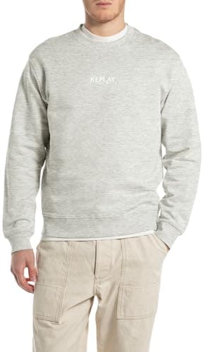 Image of Replay Men's Sweatshirt, M05 Light Grey Melange, XL