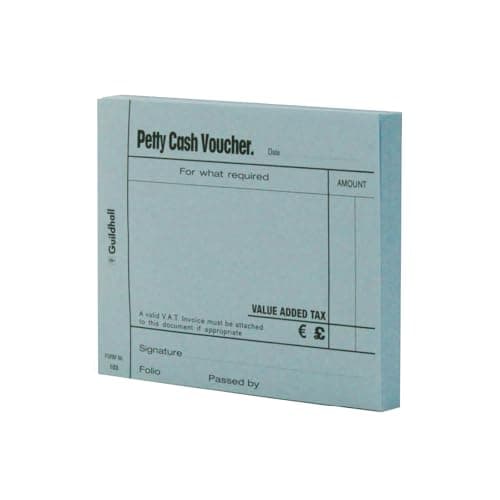Image of Exacompta - Ref 103-BLUZ - Guildhall - Petty Cash Vouchers, 101 x 127mm, 70gsm Paper, 100 Sheets per Pad, Pre-Printed Headings for Accurate Recording - Blue, Pack of 5