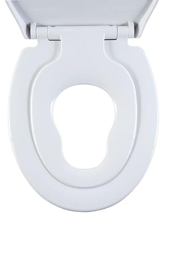Image of AQUALONA® Premium Thermoplastic Family Toilet Seat Soft Close Hard-Wearing Seat with One Button Hinge Release, Easy to Clean and Install with Universal Fittings, (Family Seat)
