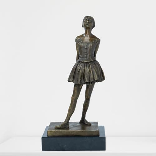 Image of Degas' Little Dancer Aged Fourteen, 15" Bronze Finish Ballerina Statue with Fabric Tutu, Handcrafted Art Replica for Home Decor, Gift for Ballet Lovers, Girls & Collectors