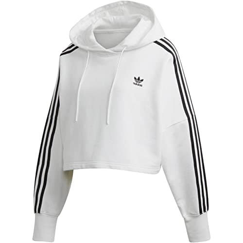 Image of adidas Originals Women's Cropped Hooded Sweatshirt, White, S