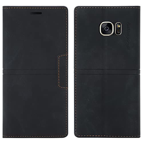Image of OKZone Compatible With Samsung Galaxy S7 Edge Case, PU Leather Book Wallet Case with Card Holder ShockProof Magnetic Cover Kickstand Folio Flip Case for Girls Women for Samsung S7 Edge (Black)