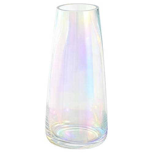 Image of DRERIO Vase for Flower Colorful Glass, Irised, ins Modern Glass Tall Vase decor modern for home office Living-room Bedroom Centerpieces,22×10cm