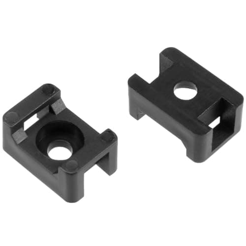 Image of TA-VIGOR 52Pcs Nylon Cable Tie Mount Base, 5.2mm Saddle Type Mount Wire Holder, Cable Zip Ties, Adjustable Cable Tie Holder with Self-Locking for Wire and Cable Tidy, Black