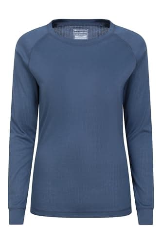 Image of Mountain Warehouse Talus Womens Long Sleeves Baselayer Top - Thermal Underwear, Lightweight, Breathable, Warm & Easy Care - Autumn, Winter & Outdoors Dark Grey (Round Neck) Women's Size 12