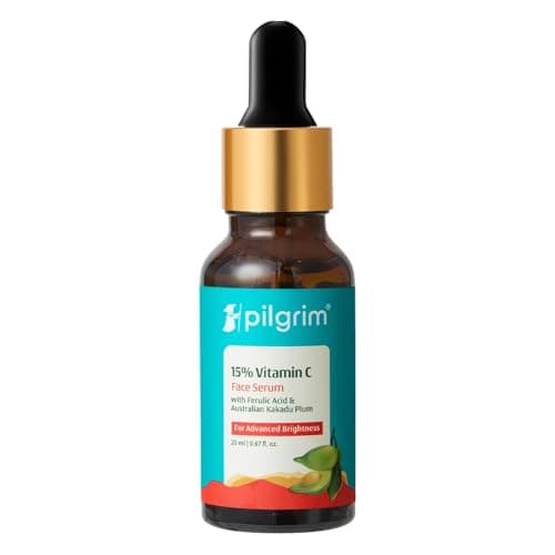 Image of Pilgrim 15% Vitamin C Serum 20ml For Glowing Skin | Advanced Formulation With Ferulic Acid & Vitamin E |Reduces Dark Spots, Pigmentation |For All, Oily, Combination, Normal Skin |Men, Women