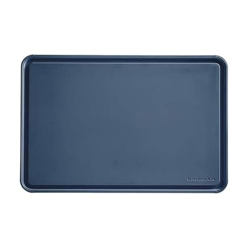 Image of KitchenAid Classic Plastic Cutting Board with Perimeter Trench and Non Slip Edges, Dishwasher Safe, 12 x 18 inch, Ink Blue