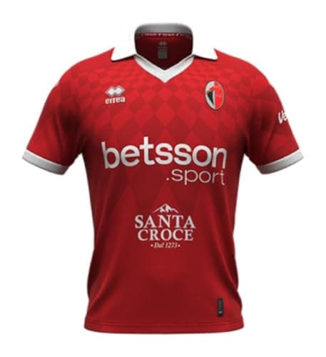 Image of Errea SSC Bari Calcio Mens Away Football Shirt Jersey 2025-2026 Large 42" (Slim fit) Red