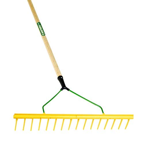 Image of PDL – Pegdev - Professional Polypropylene Landscape Rake with Hardwood Handle - Ideal for Lawn Care and Soil Levelling - (16 Tooth)