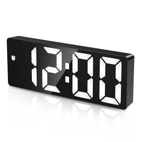 Image of Criacr Digital Alarm Clock Bedside with 6.5" Large Display, Type-C/Battery Powered Alarm Clock with Snooze, Date, Bedside Clock with 5 Levels Adjustable Brightness, DST Function, for Bedroom,Office