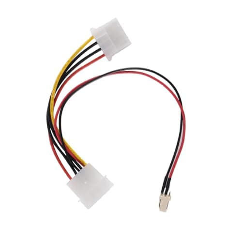 Image of Alide 2PCS 4-Pin Molex Male To Female + 3-Pin Fan Extension Power Adapter, CPU Case Fan Power Connector Cable Adapter Accessories