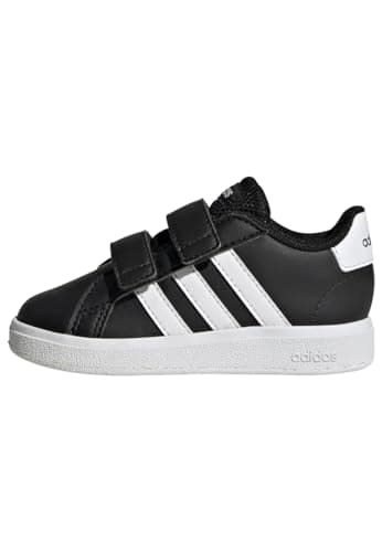 Image of adidas Unisex Baby Grand Court Lifestyle Hook and Loop Shoes, Core Black/Cloud White/Core Black, 8.5 UK Child