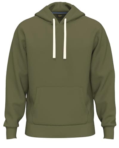 Image of SoftSpun- Midweight Hoodies For Men Uk Pullover Hooded Sweatshirt | Ultra Soft Mens Hoodies Year-Round Tops Preshrunk Jumper Winter Warm Cotton Plain Hoodie Men | Mens Fleece Lined Hoodie Army Green