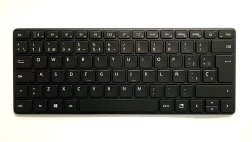 Image of Microsoft Designer Compact Keyboard | Thin Low Profile & Wireless Bluetooth | Spanish QWERTY Layout | Black