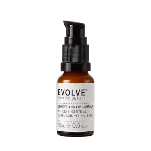 Image of Evolve Organic Beauty 360 Eye & Lip Contour Cream with Peptides, Probiotics, Green Tea and Caffeine - Eye Cream for Dark Circles and Puffy Eyes - Suitable for All Skin Types (15ml)
