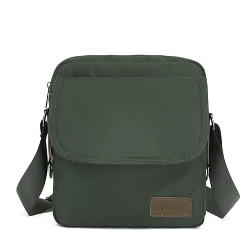 Image of HiRiley Small Crossbody Bag for Men Nylon Messenger Shoulder Satchel Bag Women Side Over the Travel Purse Green