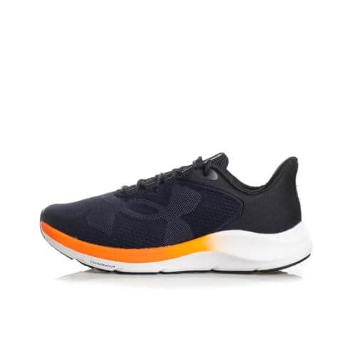 Image of Under Armour Men's Charged Pursuit 4 Big Logo, Breathable and Lightweight Running Shoes, Durable Men's Trainers with Traction Sole,Black / Team Orange / Anthracite,6