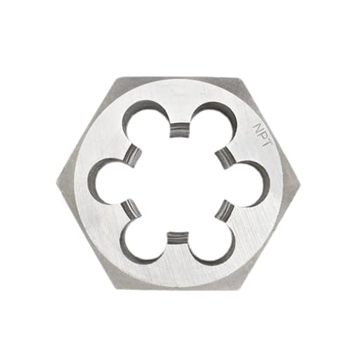 Image of 1/4"-18 NPT Round Die, Machine Thread Right Hand Threading Die, Carbon Steel Manual Pipe Threading Kit, Screw Thread Cutting Die, Hexagon Pipe Die