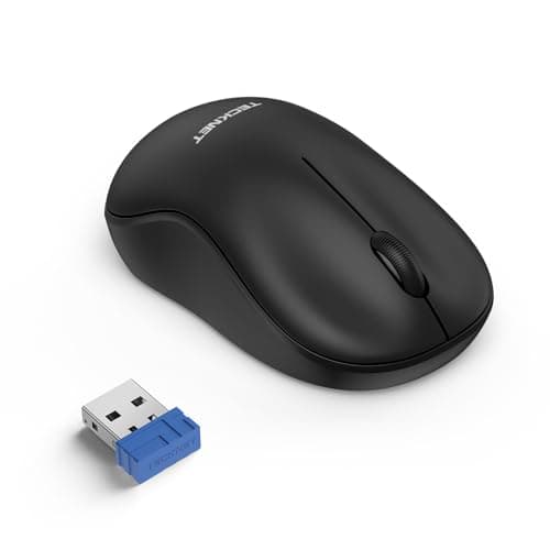 Image of TECKNET Silent Wireless Mouse for Laptop, 2.4GHz Portable Computer Mouse Wireless with USB Mini Receiver, 18-Month Battery Life, 5-Level Adjustable 3200 DPI, Ambidextrous Design for PC, Mac, Laptop