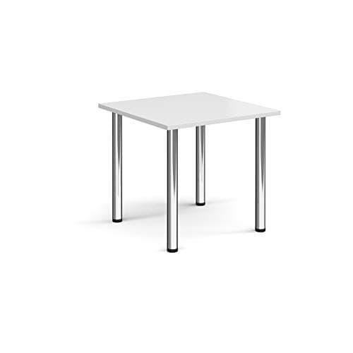Image of Mr Office Rectangular radial leg meeting table - chrome legs, White, 800