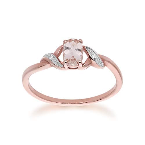 Image of Gemondo 9ct Rose Gold Morganite & Diamond Ring