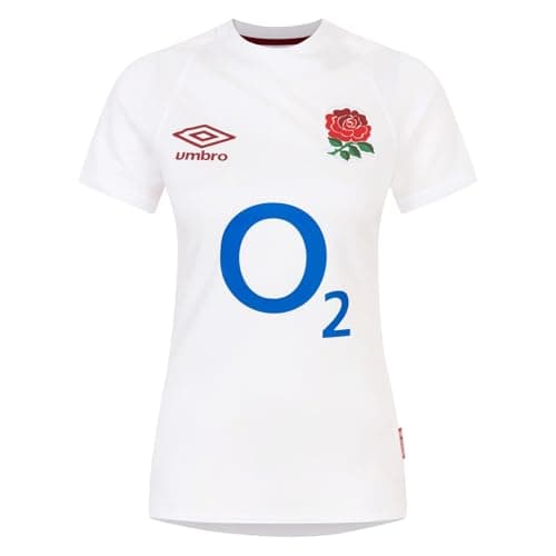 Image of Umbro Womens England Rugby Home Shirt 2024 6 Nations Top White UK12