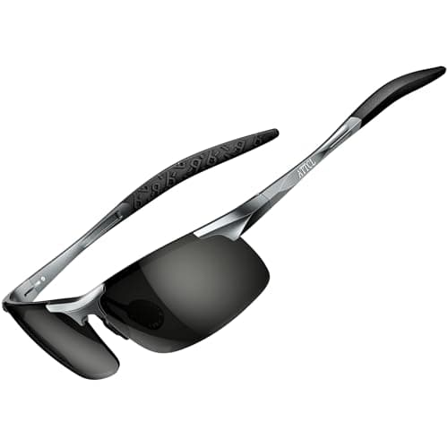 Image of ATTCL Men's Sports Polarized Sunglasses For Driver Golf Fishing Unbreakable Metal Frame 8177 Grey