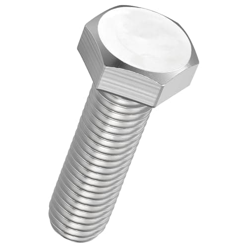Image of Kozelo 2 Pcs Hex Head Screws Bolts - [M14-2x50] 304 Stainless Steel Grade A2-70 Fully Threaded Hex Tap Metric Hexagon Head Machine Bolts Right Hand External Hex Drive, Silver