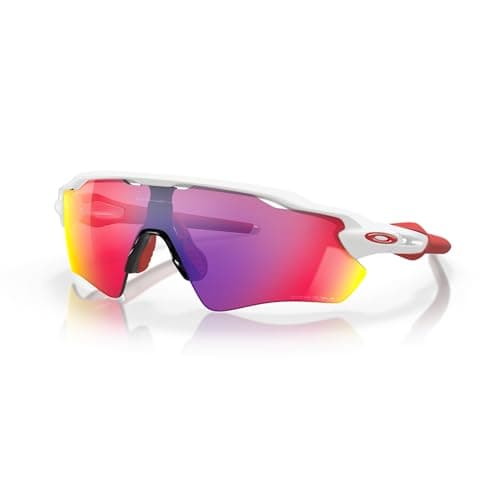 Image of OAKLEY Men'S Mod. 9208 Sun Radar Ev Path 920805 0 Rectangular Polarized Sunglasses 38,White(POLISHED WHITE / PRIZM ROAD),38