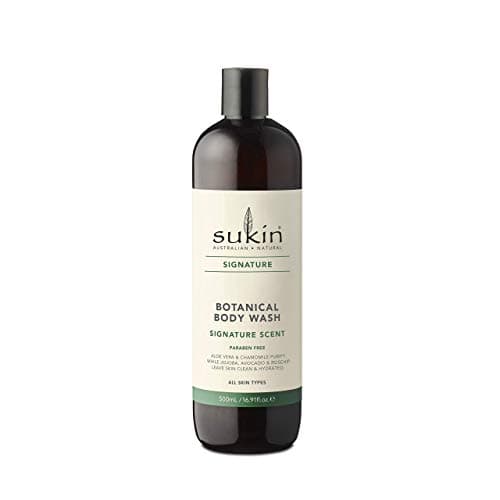 Image of Sukin Signature Soap-Free Botanical Body Wash 500ml - gently cleanses and purify the skin without drying - with Aromatic Botanicals and Essential Oils; cruelty free & vegan friendly.