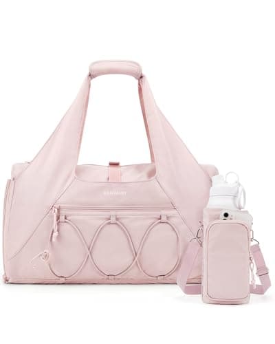 Image of BAGSMART Gym Sports Bag for Women, 25L Lightweight Duffle with Shoe Compartment & Wet Pocket for Yoga Travel, Gym Tote with Water Bottle Pouch, Pink