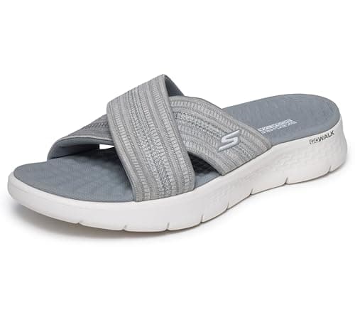 Image of Skechers Women's Go Walk Flex Sandal Impressed Sandals/Thong Sandals, Grey Textile, 3 UK
