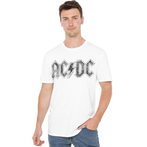 Image of ACDC Paisley Logo Unisex T Shirt, White, XX-Large