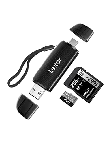 Image of Lexar RW310 Memory Card Reader, USB 3.2 Gen 1 Up to 170MB/s Speeds 2 in 1 USB-C USB-A for SD/Micro SD/SDHC/SDXC Camera Card Reader Adapter, OTG Micro SD Card Reader for PC/Laptop/Smart Phone/Tablet
