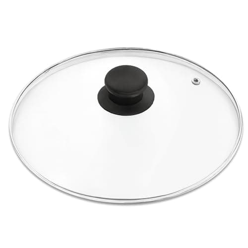 Image of PEBBLE HUG Long Lasting Glass Lid Cover, Replacement for Vented Frying Pan, Saucepan Cover for Kitchen (26 cm) (GlassLid#26cm)