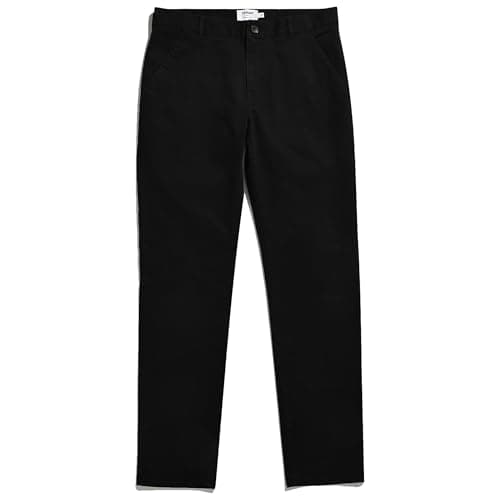 Image of Farah - Men's Chinos, Elm Regular Fit Organic Cotton Twill Chinos with Stretch, Slim Straight Leg, Casual Trousers Black
