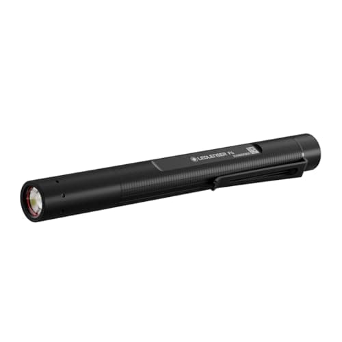 Image of Ledlenser P4 LED Pen Torch, 180lm, 90m Adjustable Focus, Water Resistant, 23 Hour Run Time, Lightweight AAA Battery Powered Mini Flashlight with Pocket Clip for Inspection Workshop Garage Mechanic