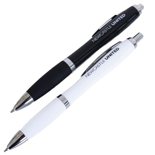 Image of Newcastle United FC 2pk Click Pens, Retractable Ballpoint, Black/White, 14cm