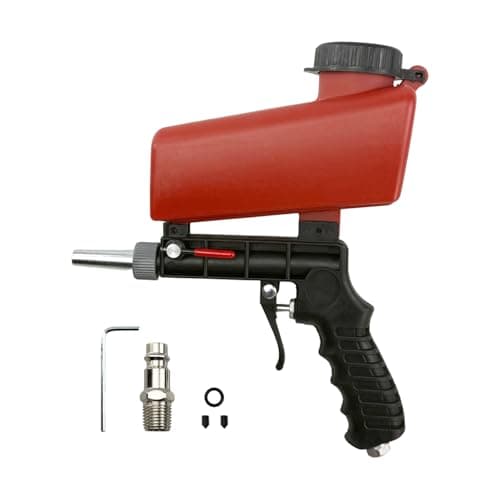 Image of Flylin Pneumatic Sand Blaster, Portable Hand Held ABS Abrasive Sand Blasting Machine, Small Nozzle Air Sand Blaster Gun for Surface Cleanig Device Maintenance (Red)