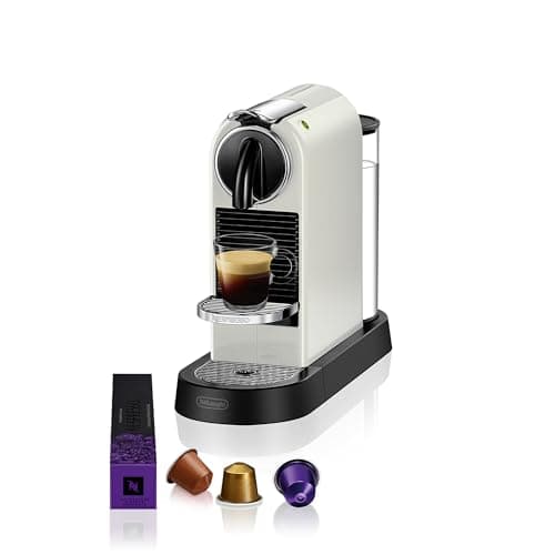 Image of Nespresso De'Longhi CitiZ EN167.W, Capsule, Single-Serve Pod Coffee Machine, Compact Design, 19 Bar Pressure, 2 Cup Sizes, Welcome Set Included, White, Plastic, 1260 W