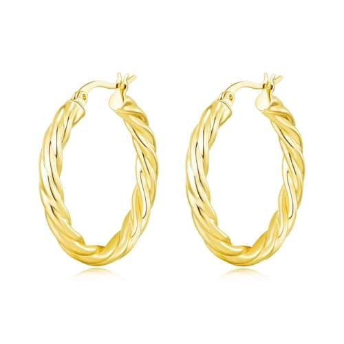 Image of Philip Jones 18k Gold Plated Thick Twisted Hoop Earrings