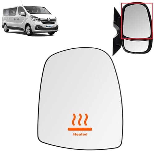 Image of BIAREN Wing Mirror Upper Glass Right Heated For Renault Trafic Vauxhall Opel Vivaro Nissan Primastar (2001-2014) 7701052624 4410618 9636500QAK - Wing Mirror Glass + Back Plate