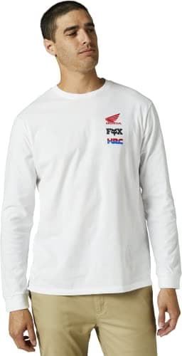 Image of Fox Racing - Honda Wing Long Sleeve Premium Tee,White,M