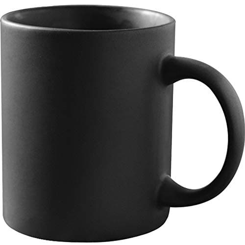 Image of Smilatte 12 oz Matte Black Porcelain Coffee Mug, Classic Ceramic Cup with Hanlde for Latte Cappuccino Tea