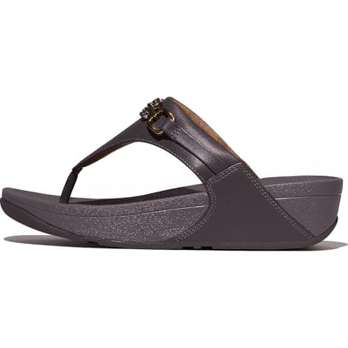 Image of Fitflop LULU SQUARE-CHAIN LEATHER TOE-POST SANDALS