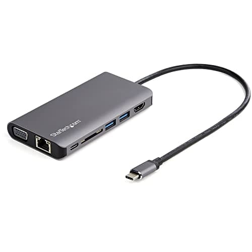 Image of StarTech.com USB C Multiport Adapter - USB-C Mini Travel Dock w/ 4K HDMI or 1080p VGA - 3x USB 3.0 Hub, SD, GbE, Audio, 100W PD Pass-Through - Portable Docking Station for Laptop/Tablet (DKT30CHVAUSP)