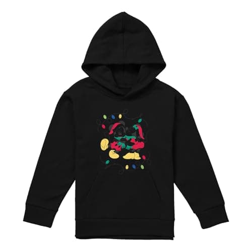 Image of Cotton Soul Disney Mickey Mouse And Minnie Christmas Kiss Youth Kids Boy/Girls Pull-Over Hoodie, Athletic Heather, 5-6 Years