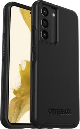 Image of OtterBox - Symmetry Series Case for Samsung Galaxy S22, Slim for Ultra-Pocket Friendly Design, Raised Edges (Black)